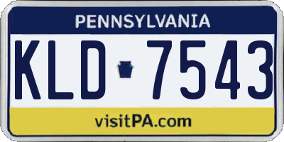 PA license plate KLD7543