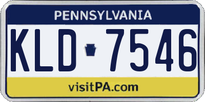 PA license plate KLD7546