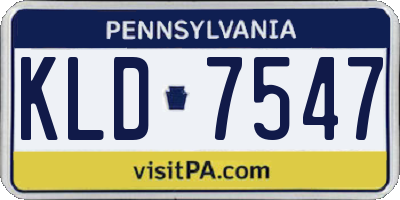 PA license plate KLD7547
