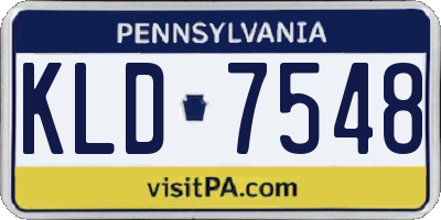 PA license plate KLD7548