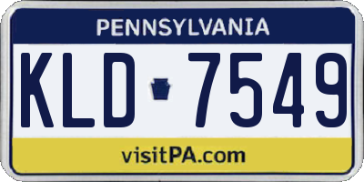 PA license plate KLD7549