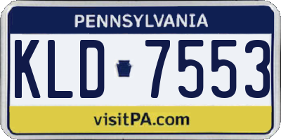 PA license plate KLD7553