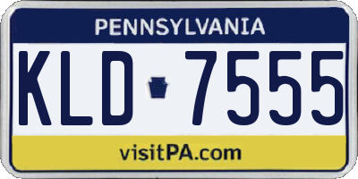 PA license plate KLD7555
