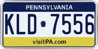PA license plate KLD7556