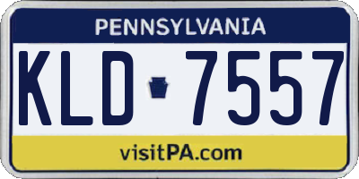 PA license plate KLD7557