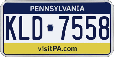 PA license plate KLD7558