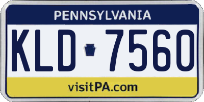 PA license plate KLD7560