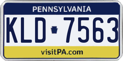 PA license plate KLD7563