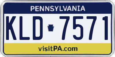 PA license plate KLD7571