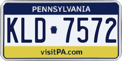 PA license plate KLD7572
