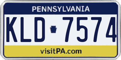 PA license plate KLD7574