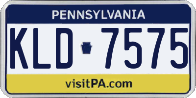 PA license plate KLD7575