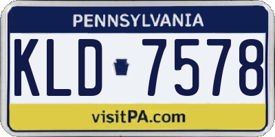 PA license plate KLD7578