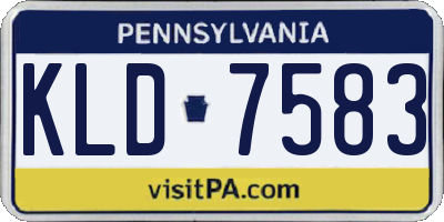 PA license plate KLD7583