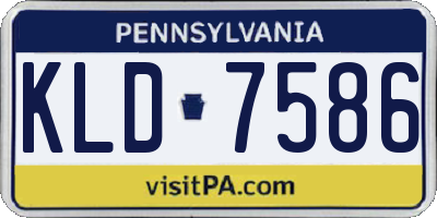 PA license plate KLD7586