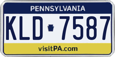 PA license plate KLD7587