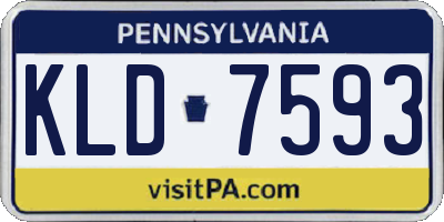 PA license plate KLD7593