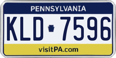PA license plate KLD7596