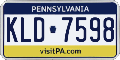 PA license plate KLD7598