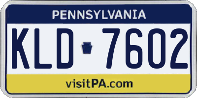 PA license plate KLD7602