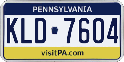 PA license plate KLD7604