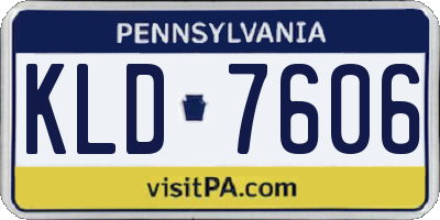 PA license plate KLD7606