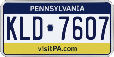PA license plate KLD7607