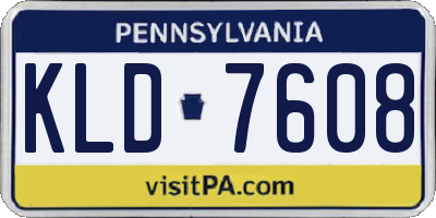 PA license plate KLD7608