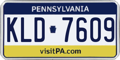 PA license plate KLD7609