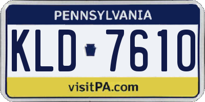 PA license plate KLD7610
