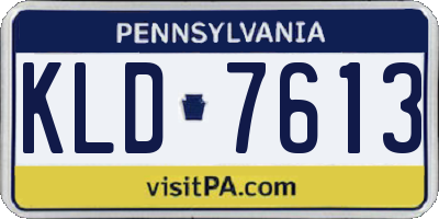 PA license plate KLD7613