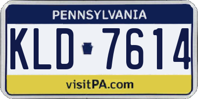 PA license plate KLD7614