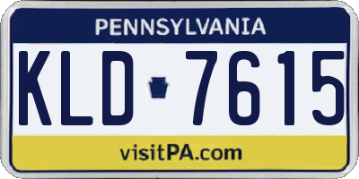 PA license plate KLD7615