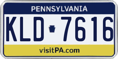 PA license plate KLD7616