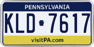 PA license plate KLD7617