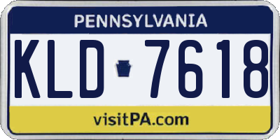 PA license plate KLD7618