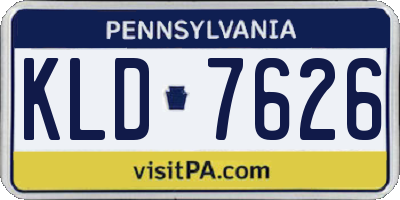 PA license plate KLD7626