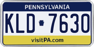 PA license plate KLD7630