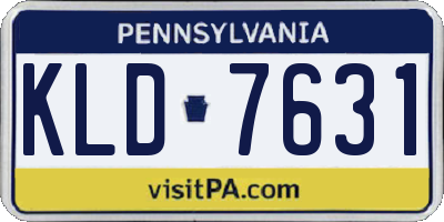 PA license plate KLD7631
