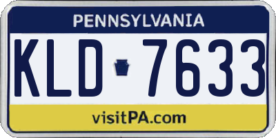 PA license plate KLD7633