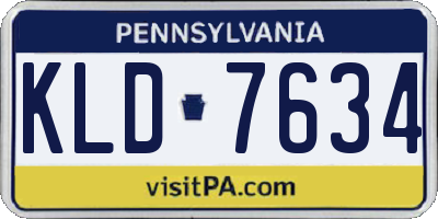 PA license plate KLD7634