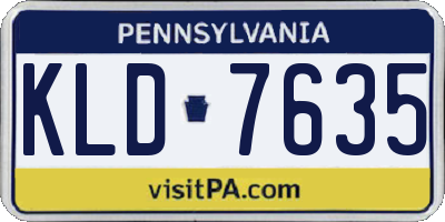 PA license plate KLD7635