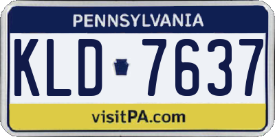 PA license plate KLD7637