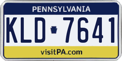 PA license plate KLD7641