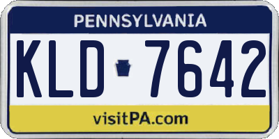 PA license plate KLD7642