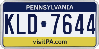 PA license plate KLD7644