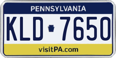 PA license plate KLD7650