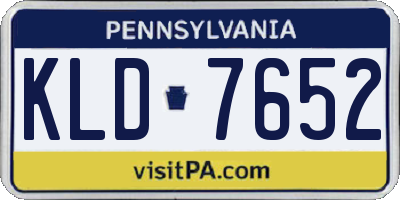 PA license plate KLD7652