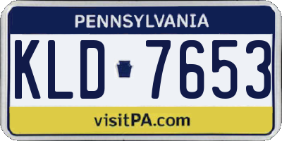 PA license plate KLD7653