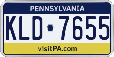 PA license plate KLD7655
